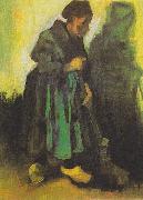 Vincent Van Gogh Peasant woman , sweeping the floor Spain oil painting artist